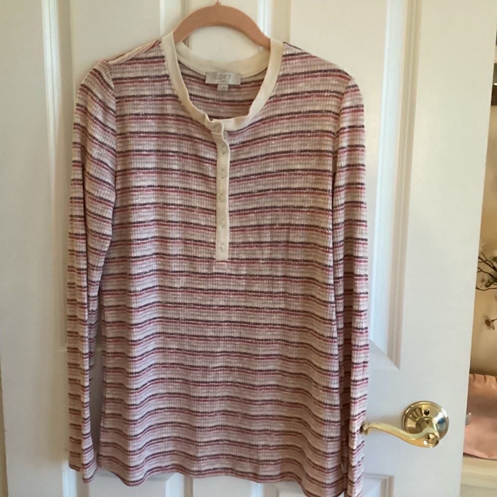 NWOT. Loft Brand Women’s Medium L/S Henley Pajama Top